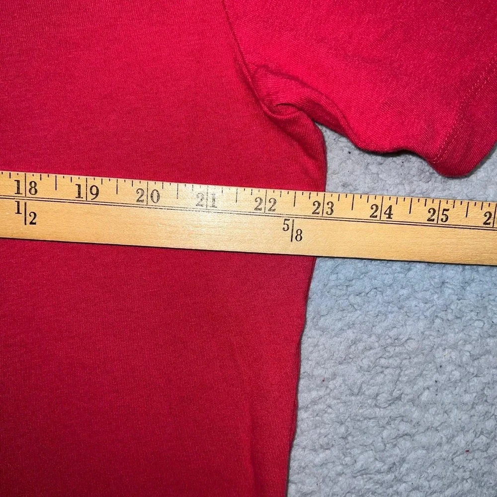 True Religion Buddha Guitar T Shirt Men's Sz 2XL XXL Red Spell Out 2‎ Sided Tee